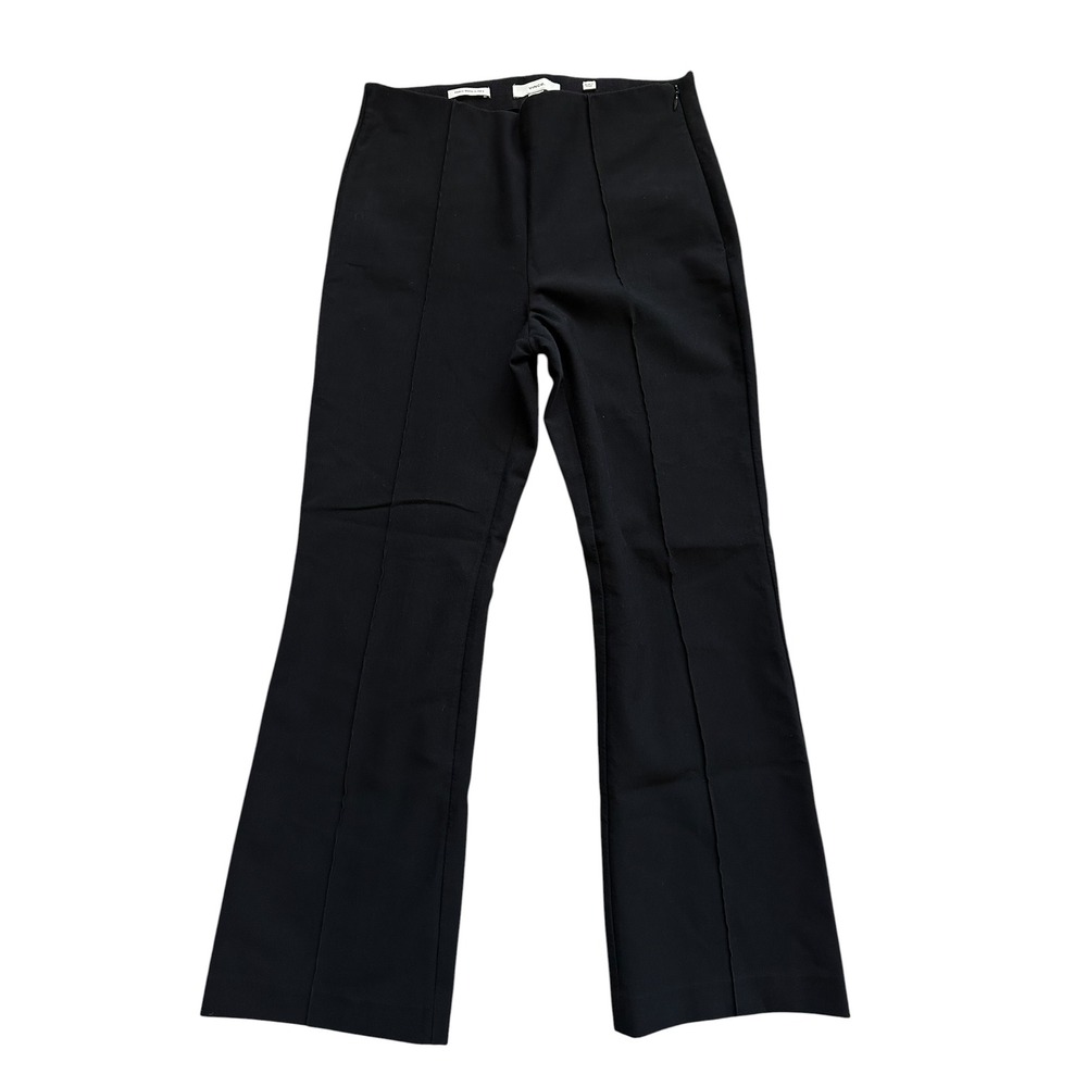 Vince Black Flare Pants Slim Fit Side Zip Seam Front Professional Trousers M
